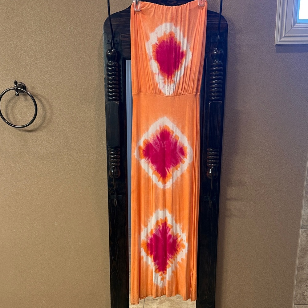 Young Fabulous & Broke Orange and Pink Tie-Dye Dress